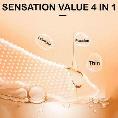 Dollcini 4 az 1-ben Spirálmintás Óvszerkészlet – Stimuláló és Vékony, 24 db