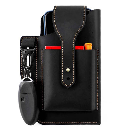 Dollcini Férfi Bőr Mobiltok – Multifunkciós, Valódi Bőr, Kézzel Készített