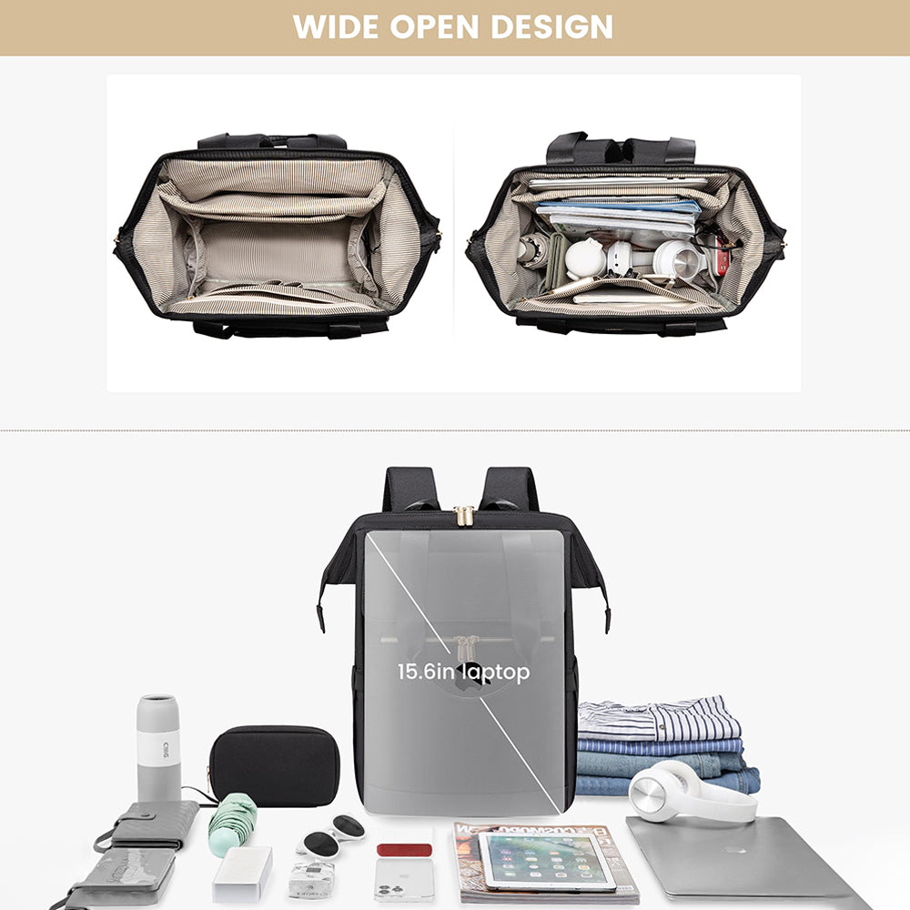 Dollcini Női Laptop Hátizsák – Vízálló Utazóhátizsák, USB Porttal, 2 Részes