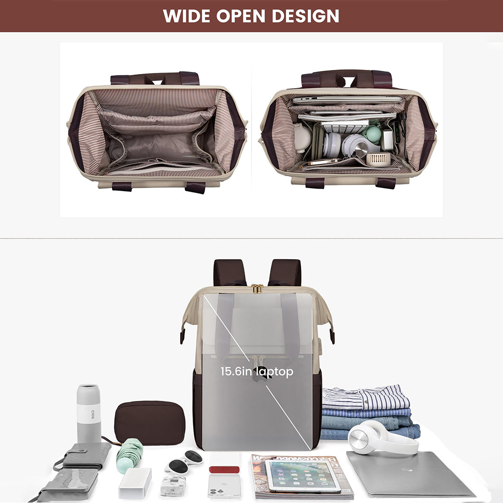 Dollcini Női Laptop Hátizsák – Vízálló Utazóhátizsák, USB Porttal, 2 Részes