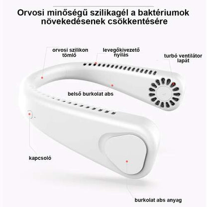 Dollcini Hordozható Nyakventilátor – Csendes és Erőteljes Hűtés, USB