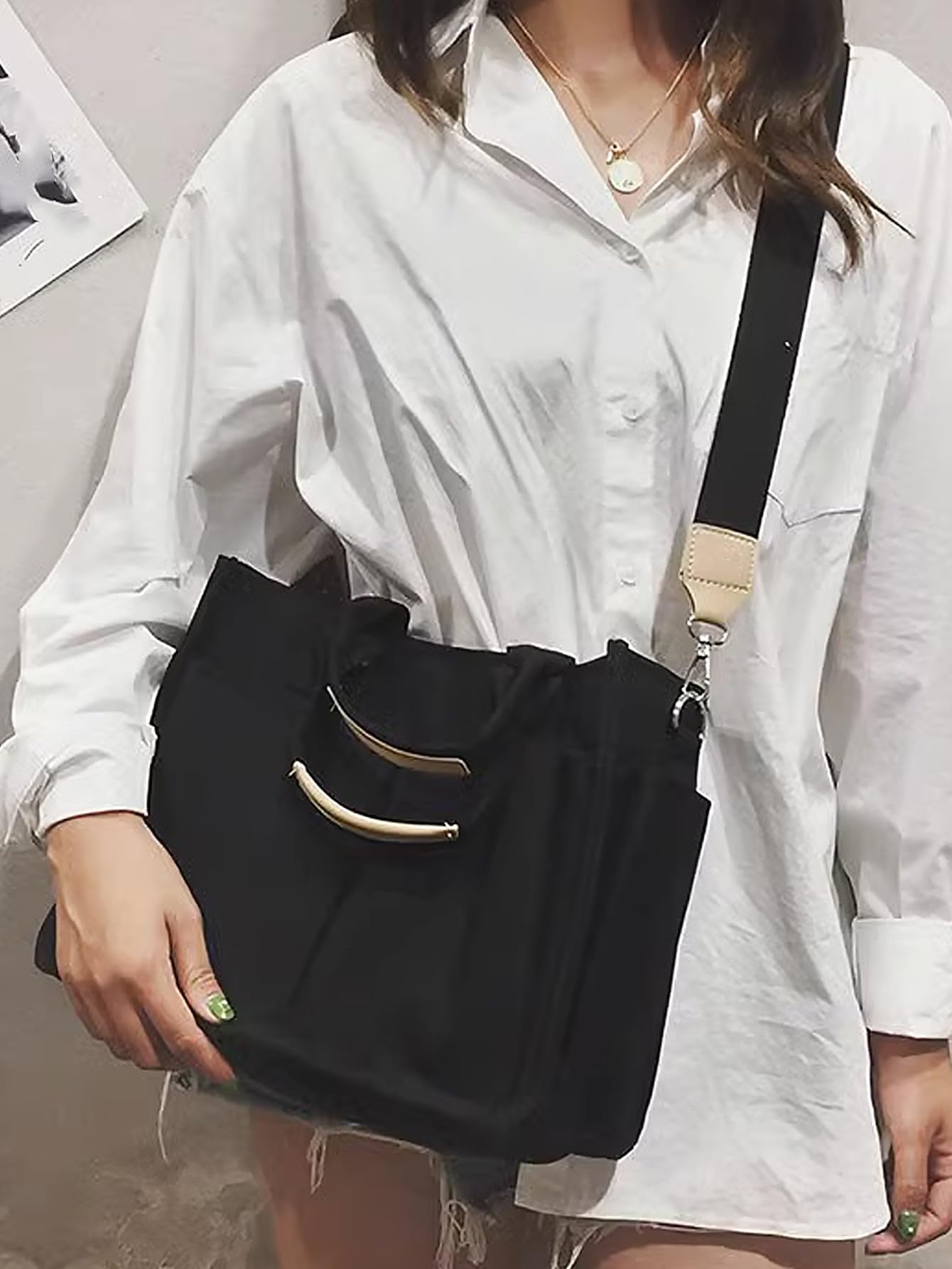 Dollcini Pamutvászon Válltáska – Könnyű és Tartós, Több Zsebbel