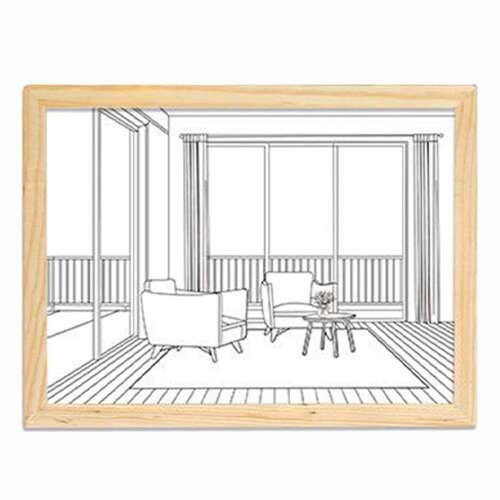 Dollcini Otthon LED Világító Falikép – USB-s, Fa Keretes Dekor