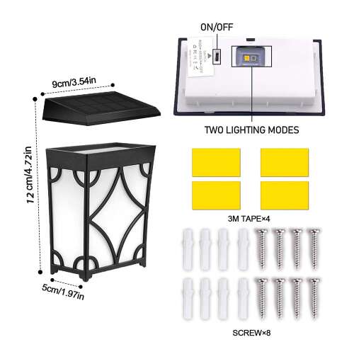 Dollcini Otthon Retro Napelemes Kerítéslámpa Dekoráció – Vízálló, RGB