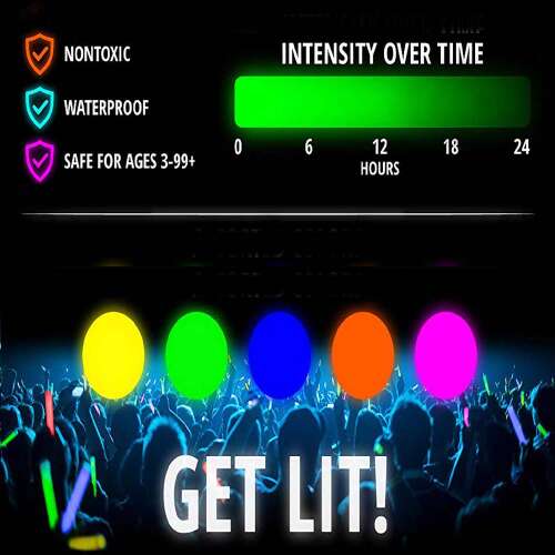 Dollcini 100 db-os Világító Pálcika Szett – Bulikra, Fesztiválra