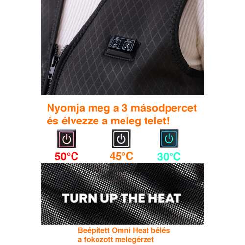 Dollcini Férfi Fűthető Mellény – V-nyakú, USB Fűtésű, Stílusos és Meleg [A powerbankot külön kell megvásárolni]