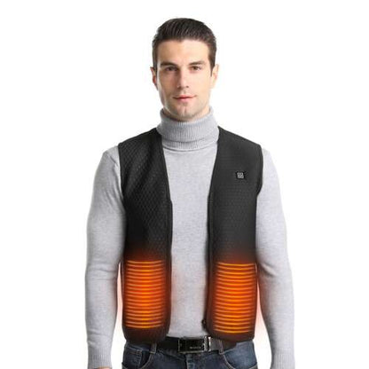 Dollcini Férfi Fűthető Mellény – V-nyakú, USB Fűtésű, Stílusos és Meleg [A powerbankot külön kell megvásárolni]