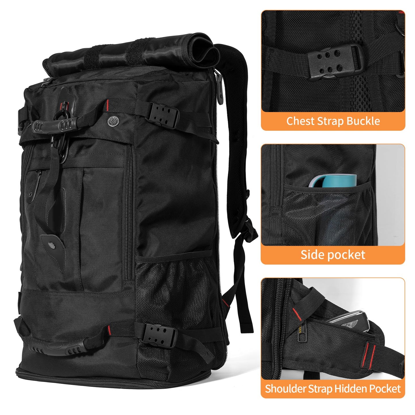 Dollcini Férfi Utazó Hátizsák – Nagy Kapacitású, Vízálló, USB-Porttal