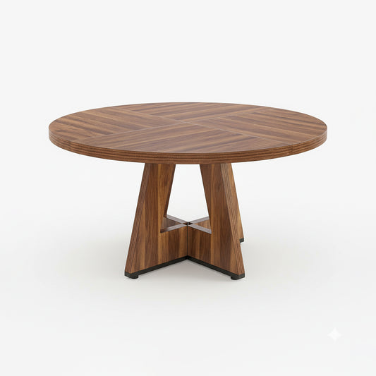 Dollcini Otthon Modern Kerek Étkezőasztal Dió Színben, 120 cm