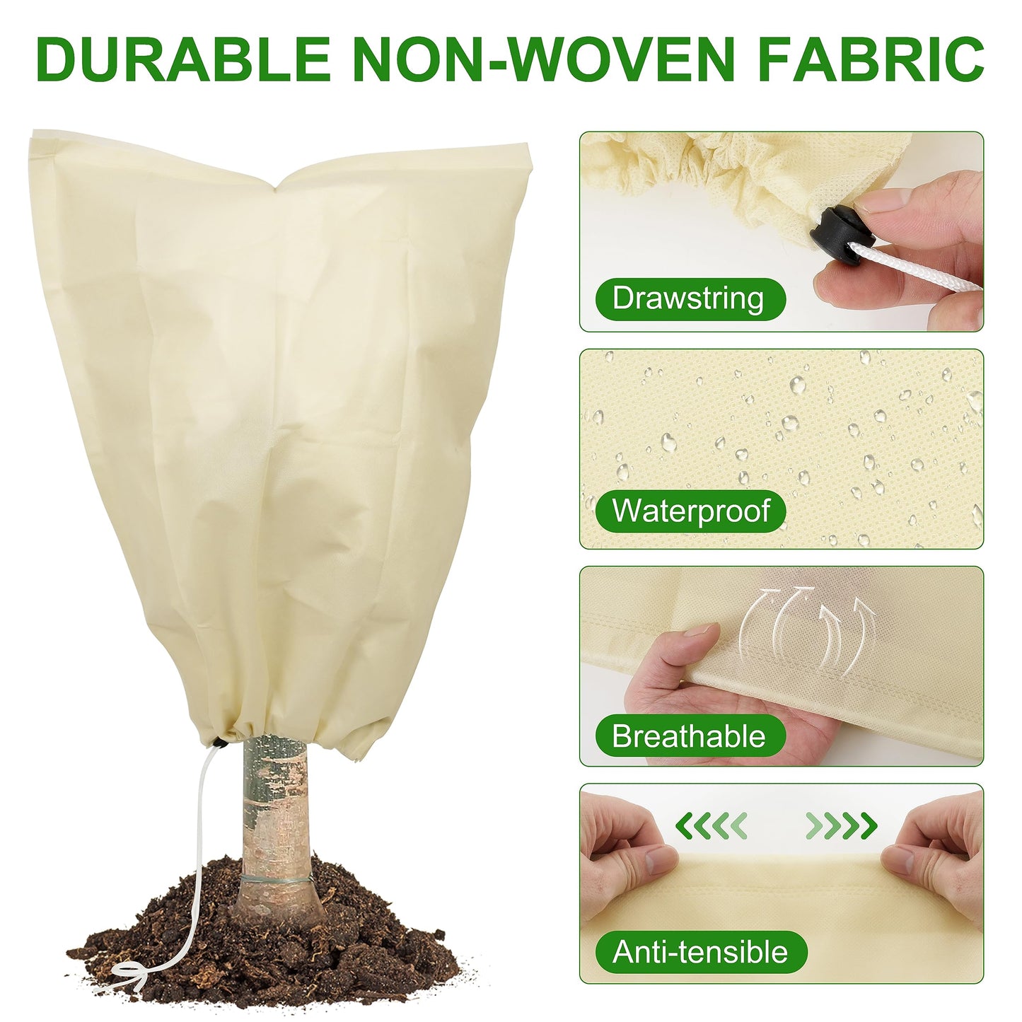 Dollcini Otthon Fagyvédő Növényzsák – Vastagított, Szélálló, Fehér