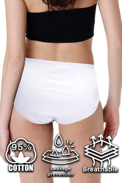 Dollcini Magas Derekú, Női Menstruációs Bugyi Szett - 95% Pamut, Szivárgásmentes, 3 db-os Csomag