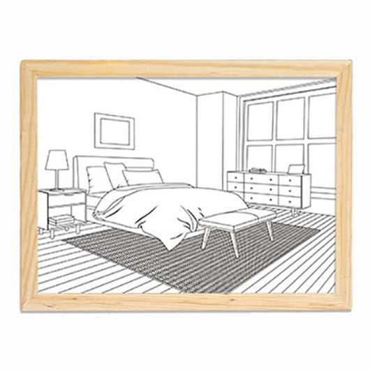 Dollcini Otthon LED Világító Falikép – USB-s, Fa Keretes Dekor