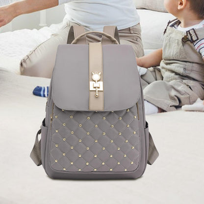 Dollcini Lopásgátló Nylon Hátizsák – Nagy Kapacitású Campus Hátizsák, Arany díszítéssel