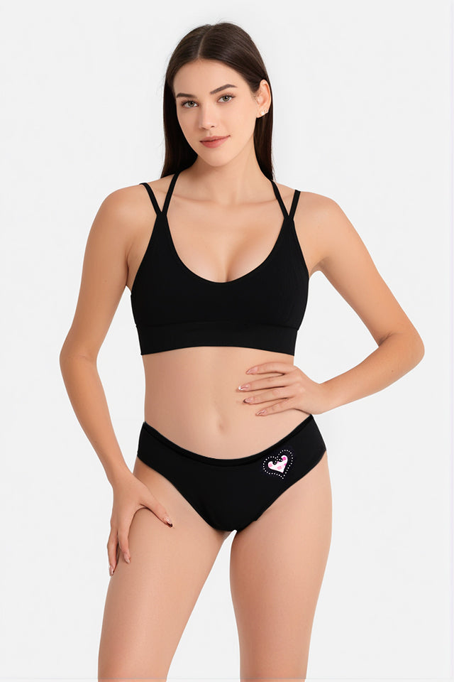 Dollcini, Klasszikus női bugyi,95% Pamut + Spandex-Többszínű, 6 db-os Csomag,82322