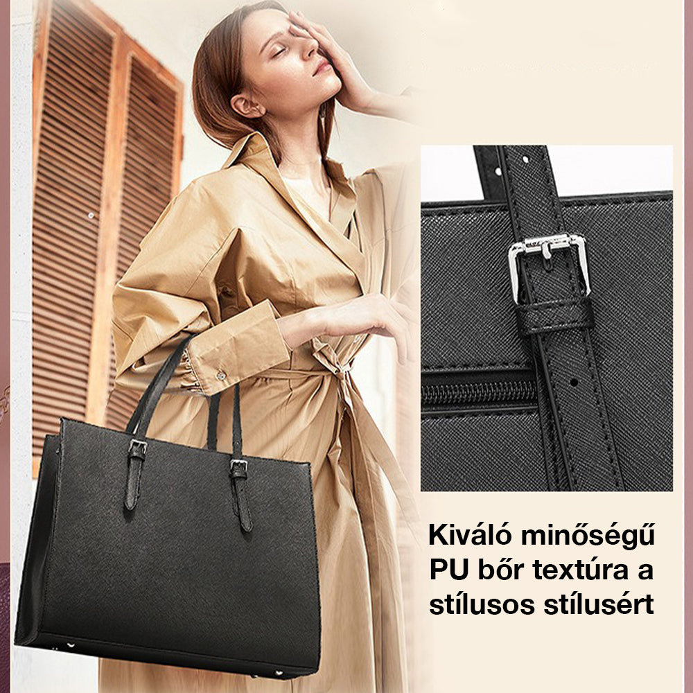 Dollcini Elegáns Női Laptoptáska – 15.6”-os, Vízálló Műbőr