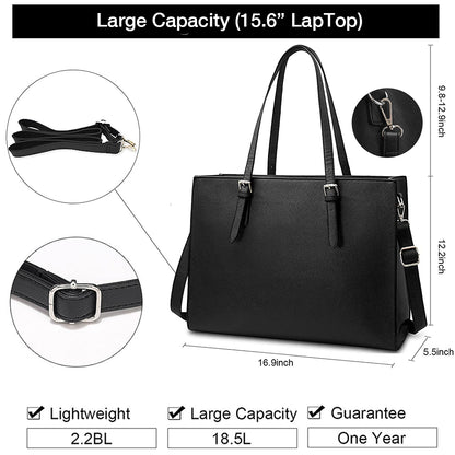 Dollcini Elegáns Női Laptoptáska – 15.6”-os, Vízálló Műbőr